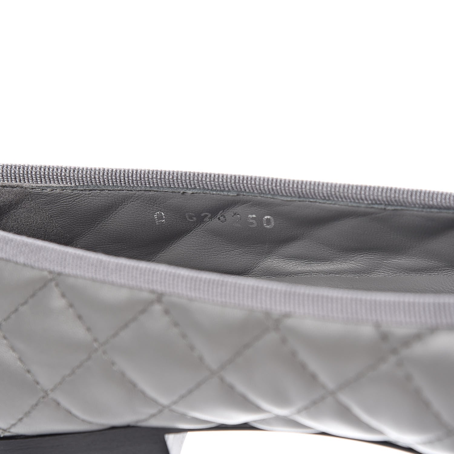 Chanel Lambskin Quilted CC Ballerina Flats 38 Grey 8 of 9