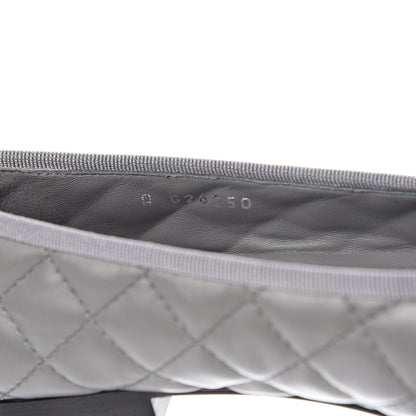 Chanel Lambskin Quilted CC Ballerina Flats 38 Grey 8 of 9