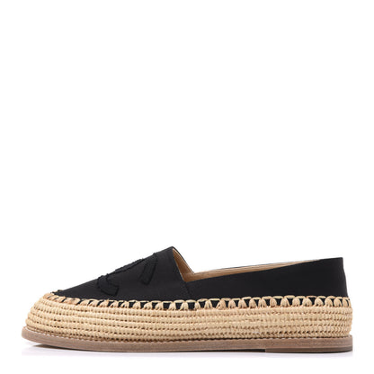 Chanel Satin Grosgrain Espadrilles 37 Black 1 of 9
