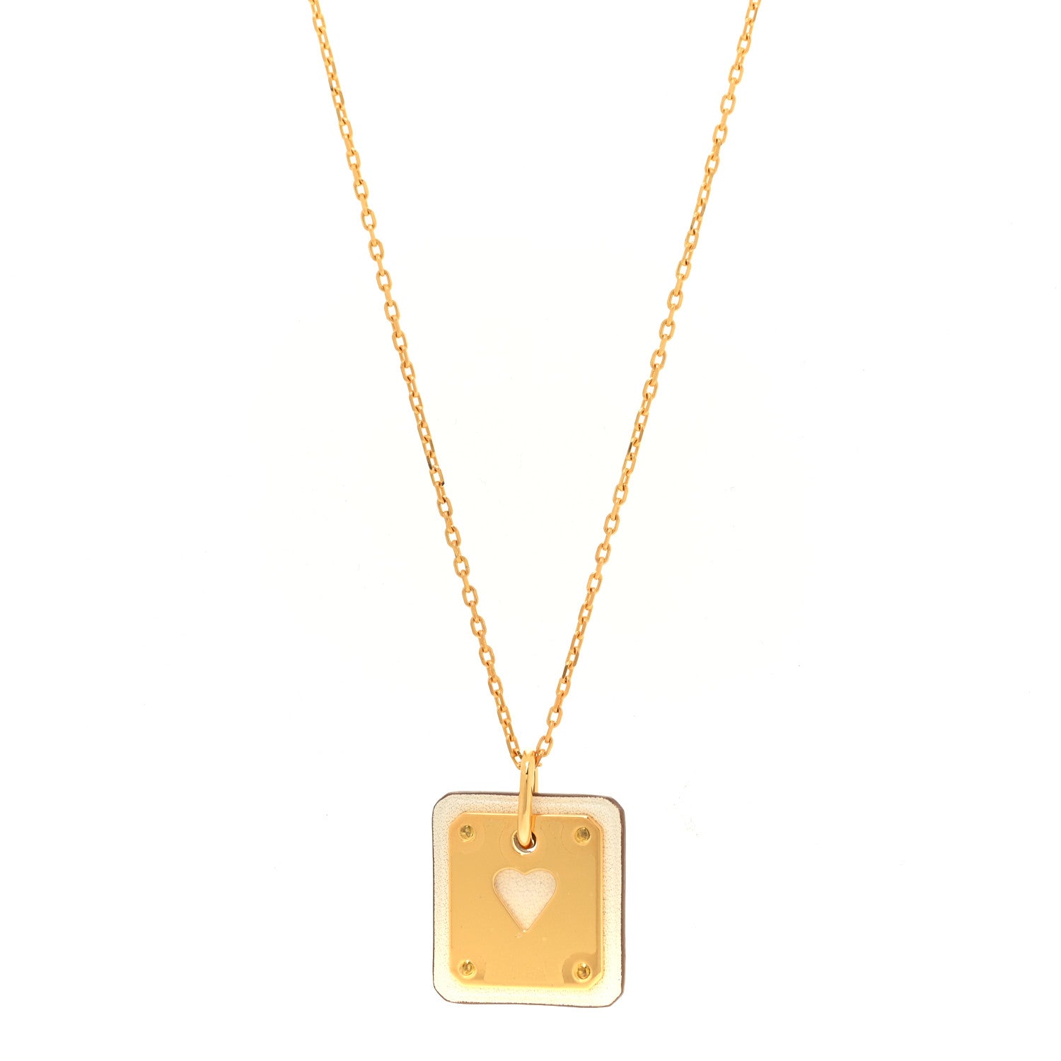 Hermes Gold Plated Swift As De Coeur Necklace Nata 1 of 6