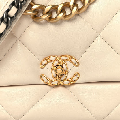 Chanel Lambskin Quilted Large Chanel 19 Flap Beige 8 of 11