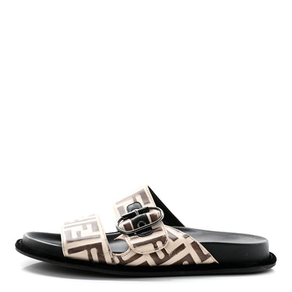 Fendi Calfskin FF Embossed Slide Sandals 39 Camelia Moresco 1 of 29