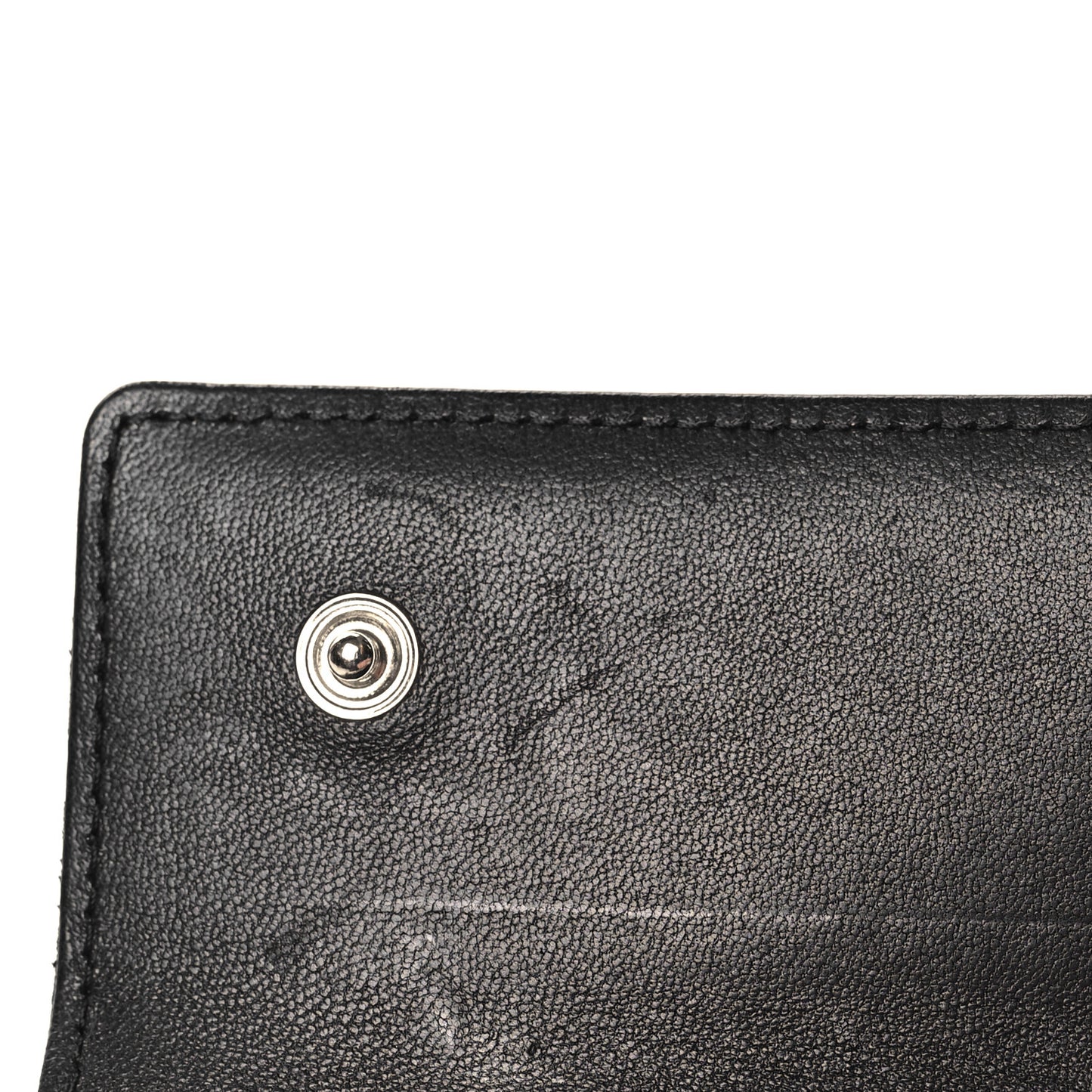 Lambskin Camellia Embossed 6 Key Holder Black