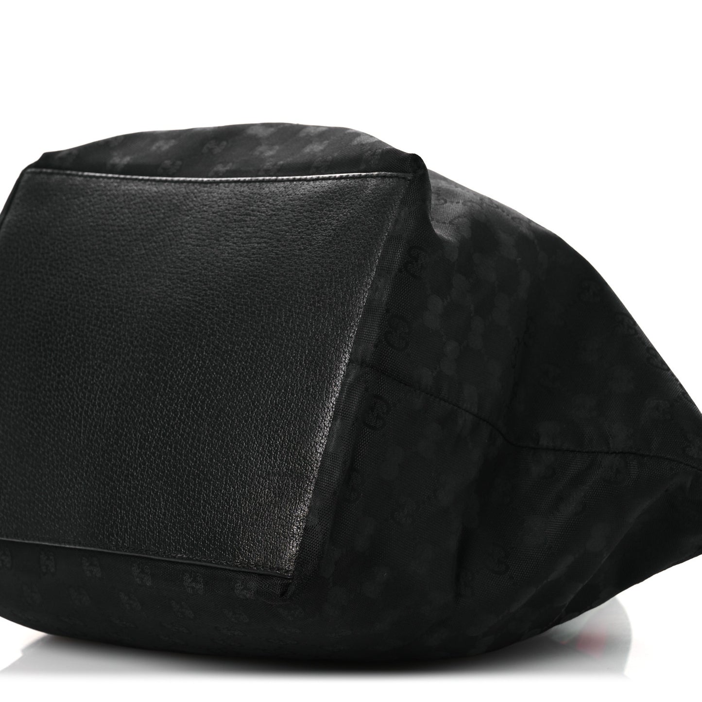 GG Monogram Medium Web Handle Bucket Tote Black