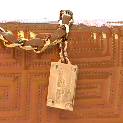 Versace Iridescent Lambskin Couture Chain Clutch Gold 9 of 14