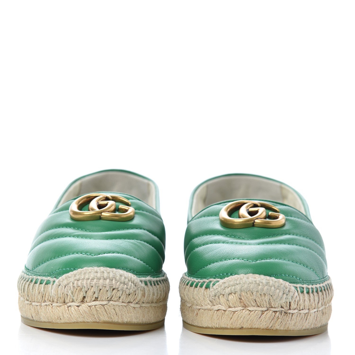 Gucci Nappa Matelasse GG Marmont Espadrilles 36.5 New Shamarock 2 of 14