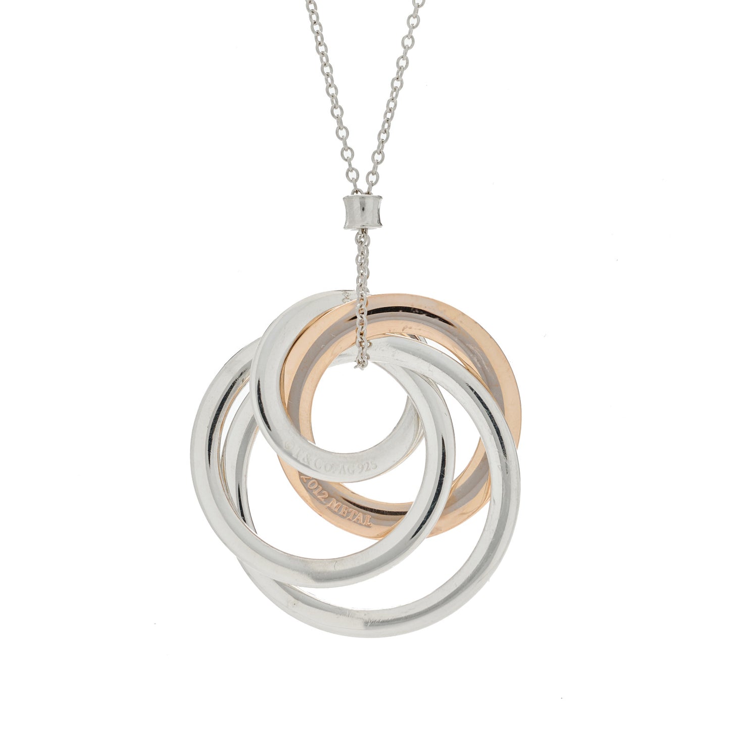 Sterling Silver Rubedo Large 1837 Circles Pendant Necklace