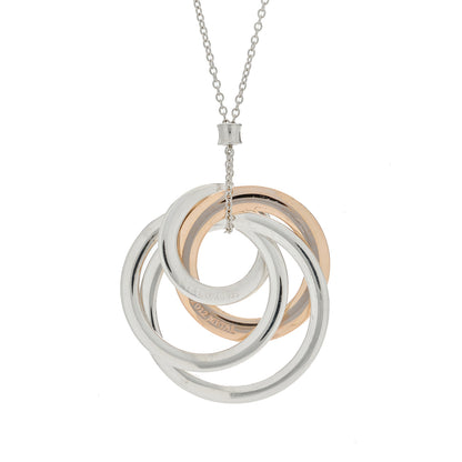 Tiffany Sterling Silver Rubedo Large 1837 Circles Pendant Necklace 4 of 7