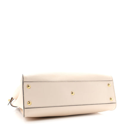 Fendi Vitello Seta Snakeskin Monster Eyes Medium Peekaboo Iconic Satchel  Amido Sand Black 4 of 10