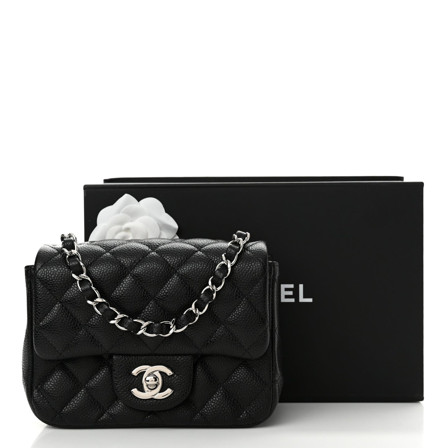 Caviar Quilted Mini Square Flap Black