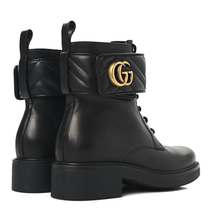 Gucci Flores Calfskin Nappa Matelasse GG 40mm Ankle Boots 37 Black 5 of 8