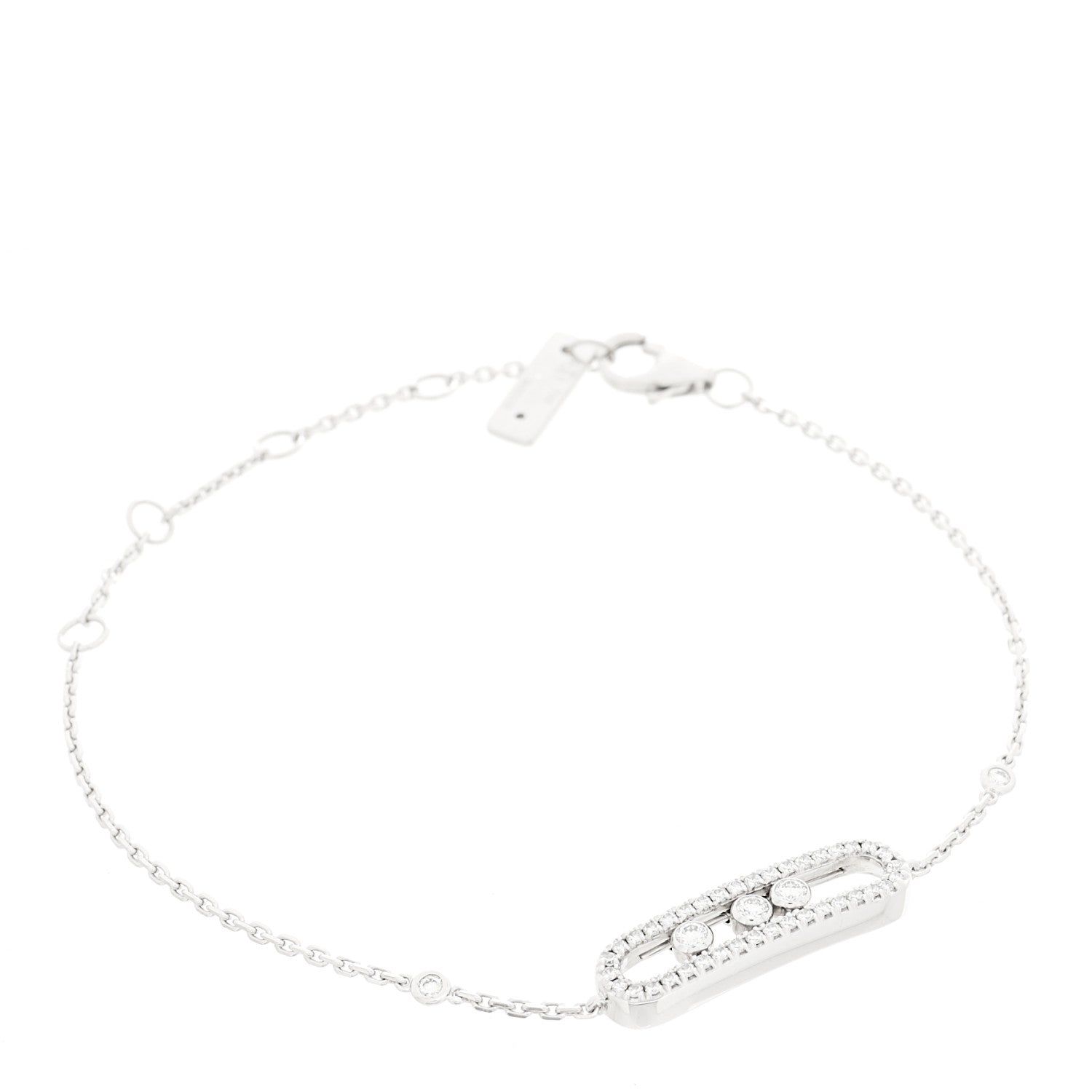 Messika 18K White Gold Diamond Classic Baby Move Pave Bracelet 1 of 6
