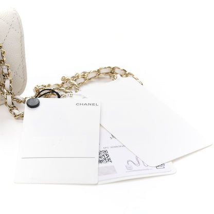 Chanel Caviar Quilted Airpods Case White 9 of 10