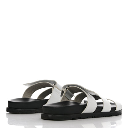 Hermes Calfskin Womens Chypre Sandals 38 White 4 of 14