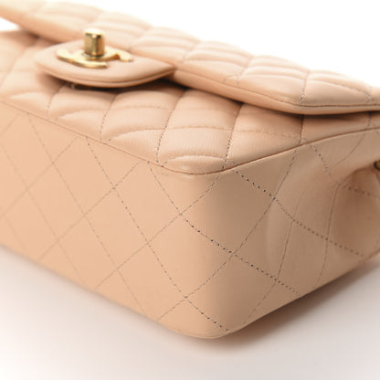 Chanel Lambskin Quilted Mini Rectangular Flap Beige 7 of 10