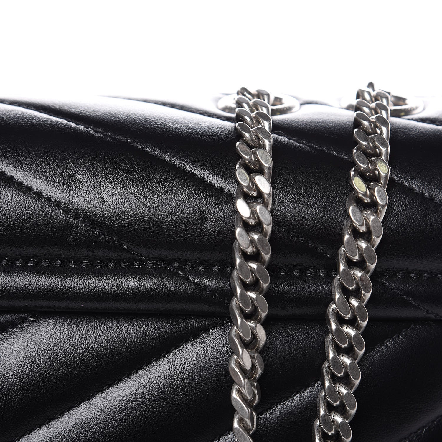 Saint Laurent Calfskin Y Quilted Monogram Medium Loulou Chain Satchel Black 12 of 12