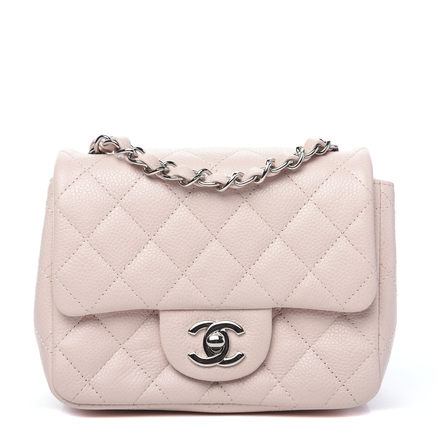 Caviar Quilted Mini Square Flap Pink