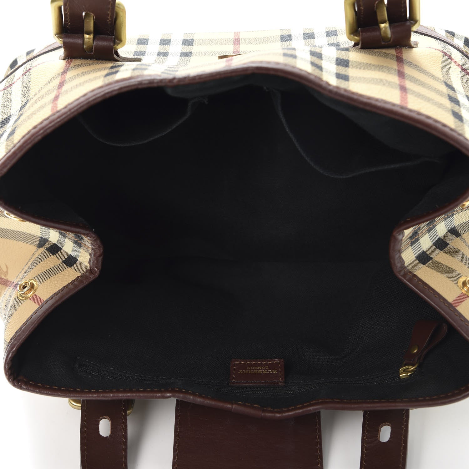 Burberry Haymarket Check Buckle Satchel Chocolate 4 of 11