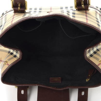 Burberry Haymarket Check Buckle Satchel Chocolate 4 of 11