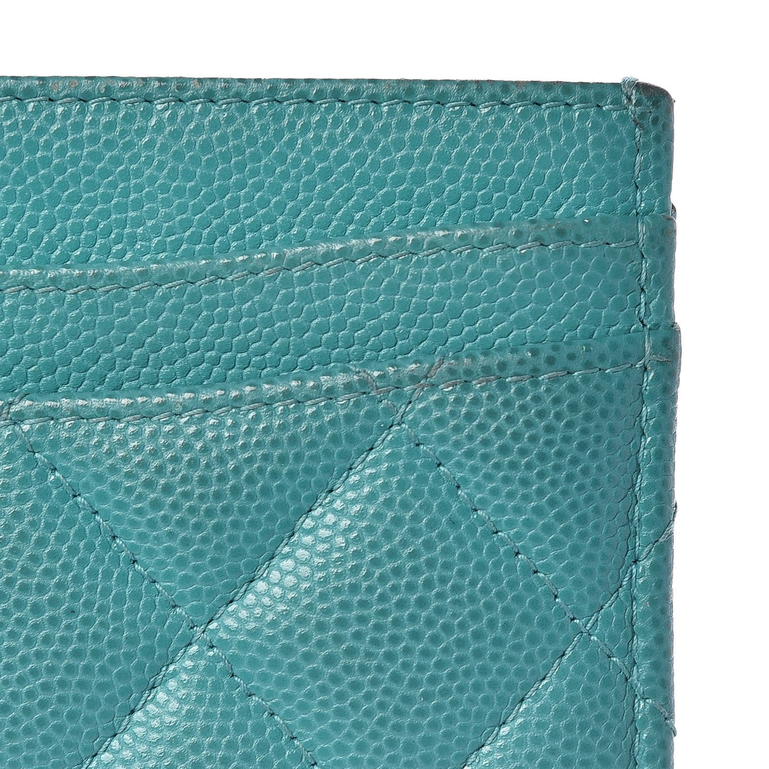 Chanel Caviar Quilted Card Holder Turquoise 9 of 12