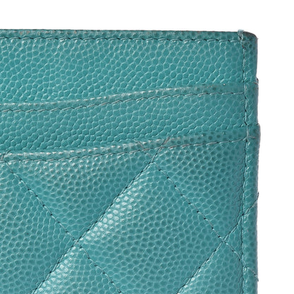 Chanel Caviar Quilted Card Holder Turquoise 9 of 12