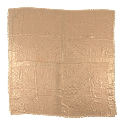 Louis Vuitton Silk Wool Monogram Rock Shawl Gold 1 of 3