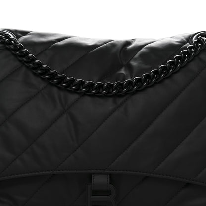 Balenciaga Satin Lambskin Quilted Matte Black Hardware Large Crush Chain Bag Black 8 of 10