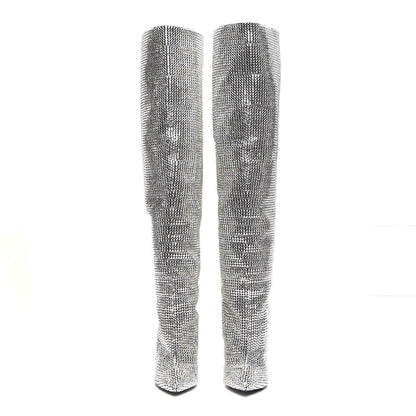 Saint Laurent Swarovski Crystal Embellished Niki 105 Thigh High Boots 39 2 of 9