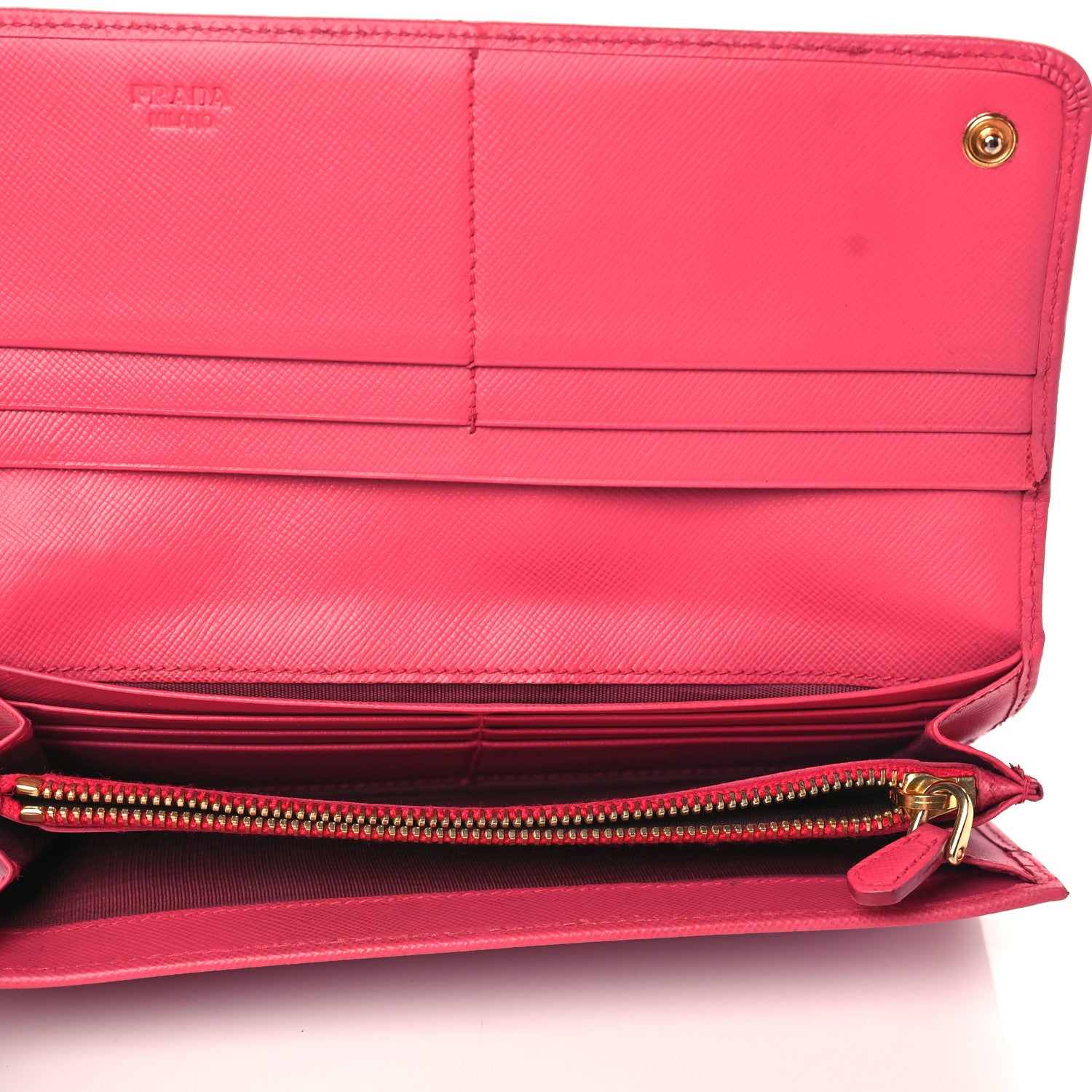 Prada Saffiano Fiocco Bow Continental Wallet Peonia 5 of 7