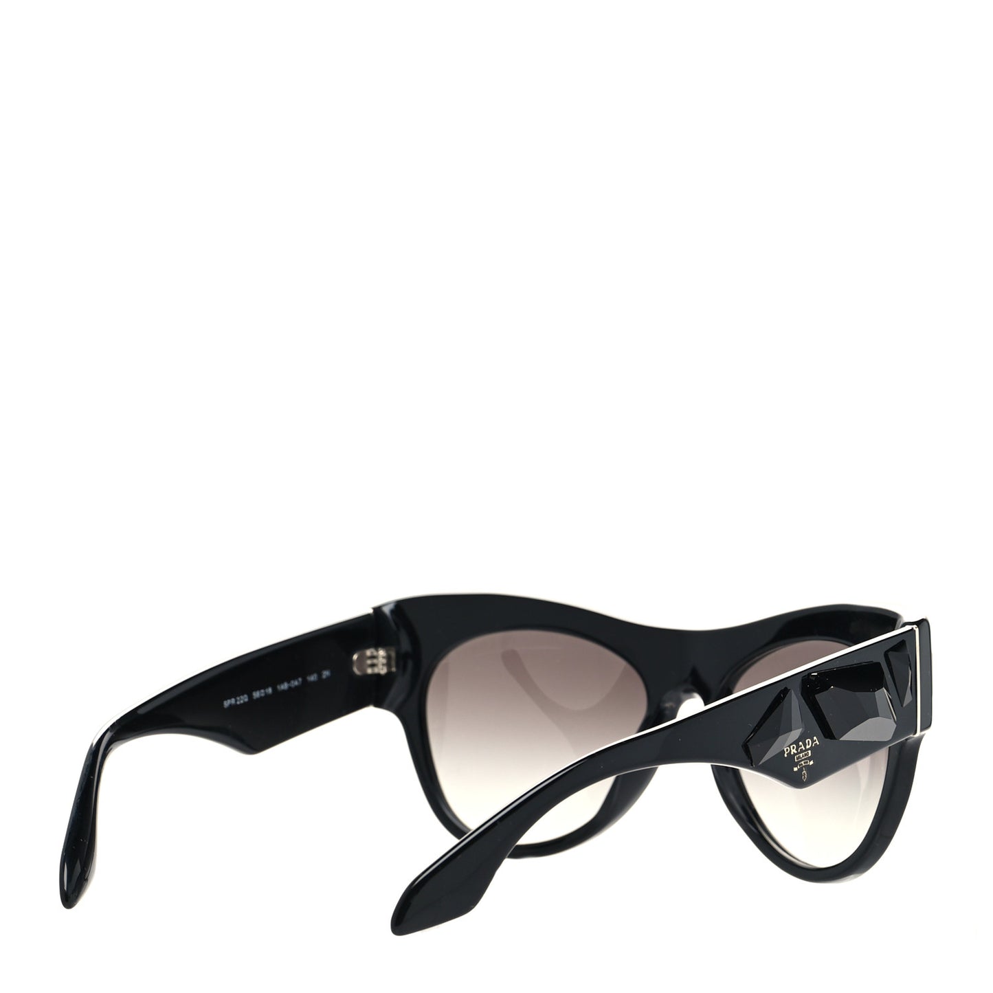 Acetate Jewel Cat Eye Sunglasses SPR22Q Black