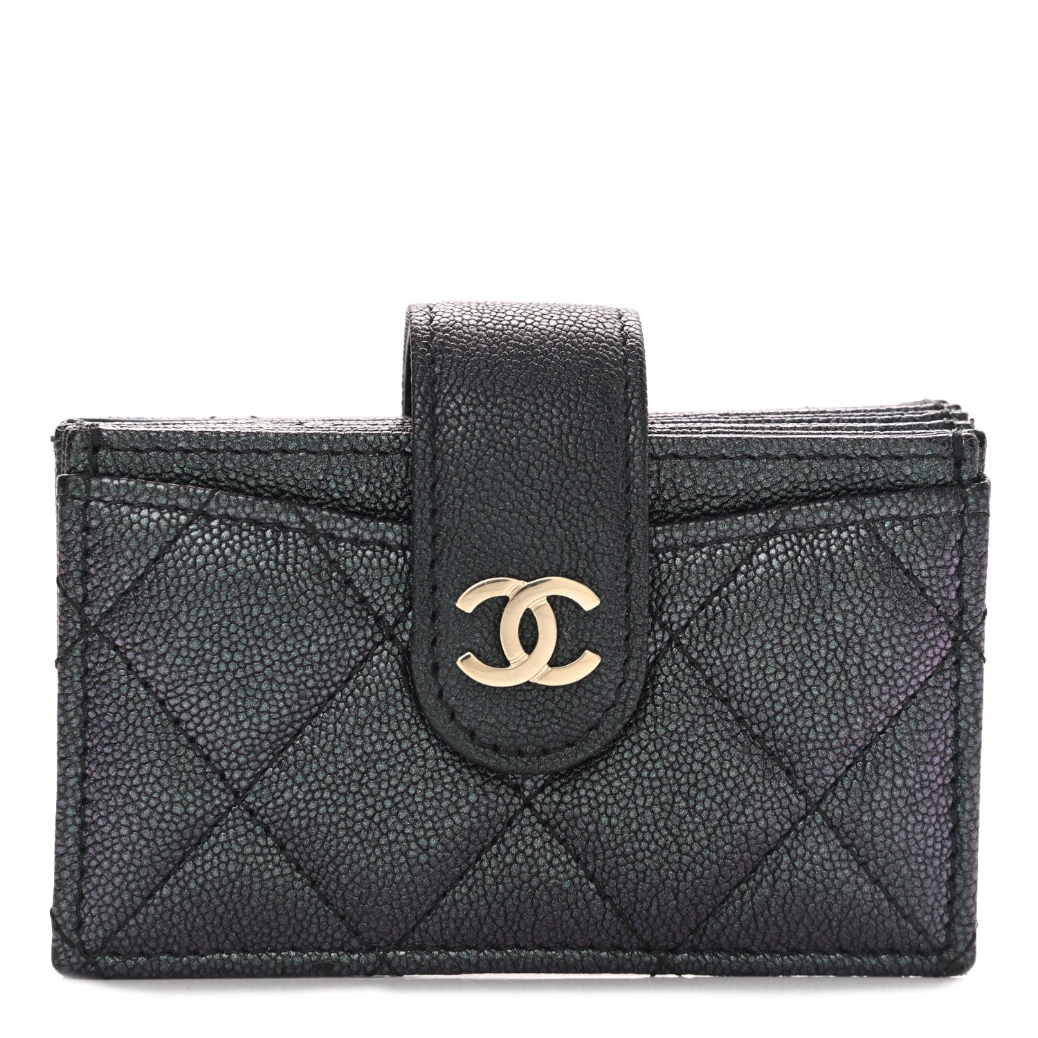 Chanel Iridescent Caviar Quilted Gusseted Card Holder Black 1 of 8