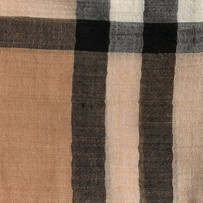 Burberry Wool Silk Gauze Giant Check Lightweight Scarf Archive Beige 5 of 5