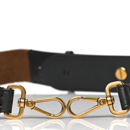 Fendi Ribbon Vitello Century FF 1974 Flat Studded Strap You Fango Marrone Ebano 2 of 4