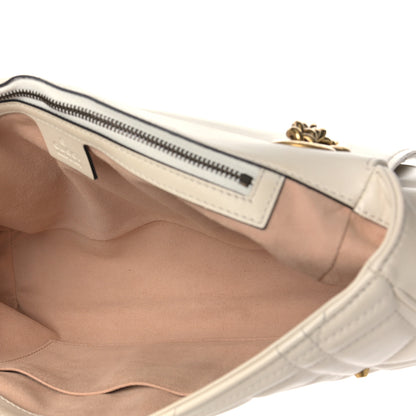 Gucci Calfskin Matelasse Studded Medium GG Marmont Shoulder Bag White 5 of 10