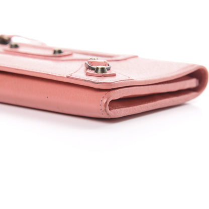 Balenciaga Agneau Classic Hardware Money Wallet Rose Azalee 12 of 13