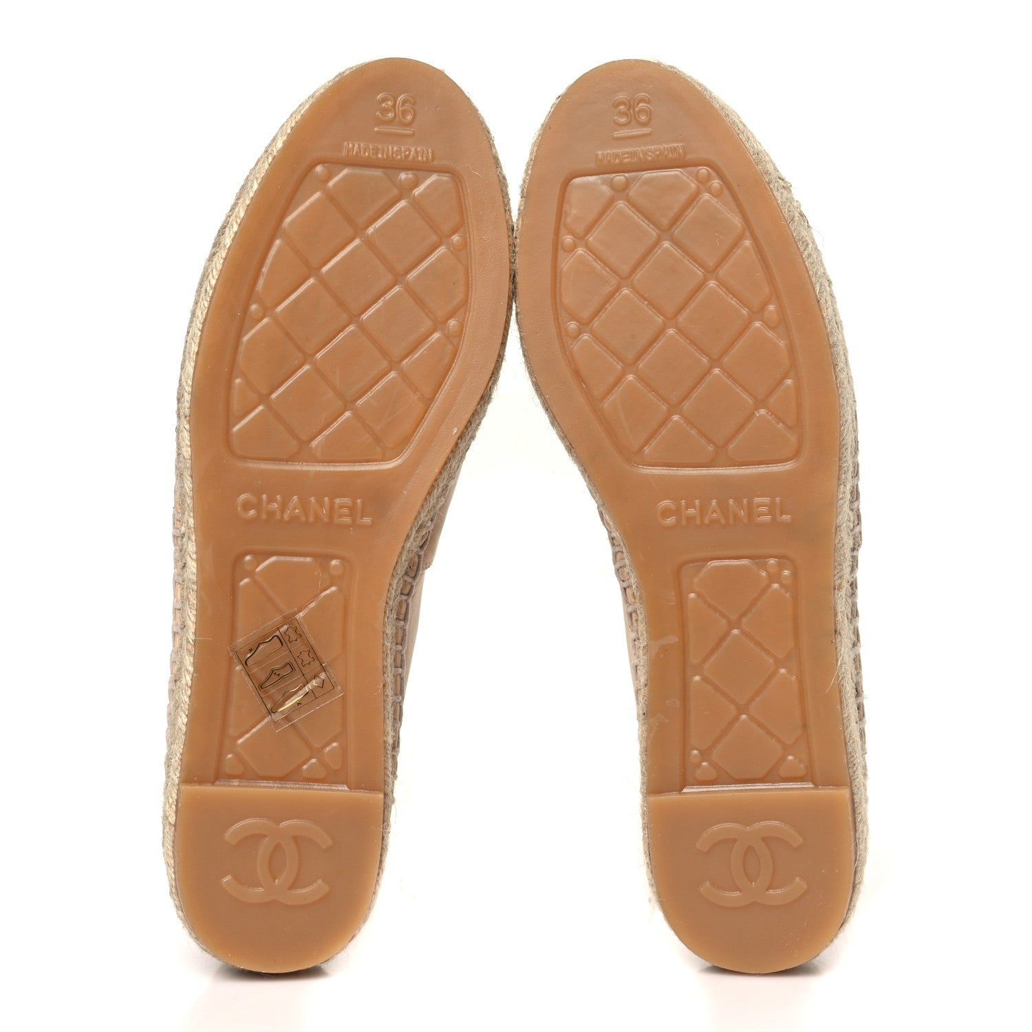 Chanel Lambskin CC Espadrilles 36 Beige Black 5 of 9