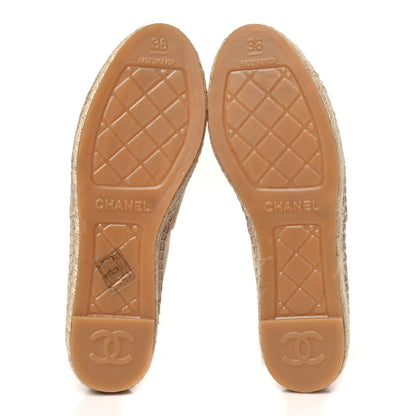 Chanel Lambskin CC Espadrilles 36 Beige Black 5 of 9