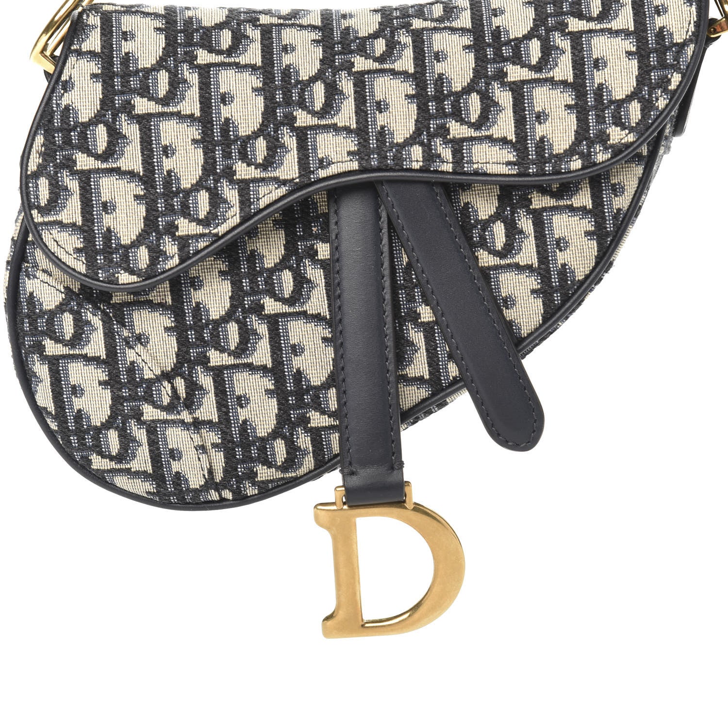Christian Dior Oblique Mini Saddle Bag Blue 10 of 10