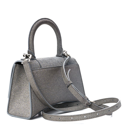 Balenciaga Glitter Fabric Hourglass Top Handle Bag XS Grey 3 of 11