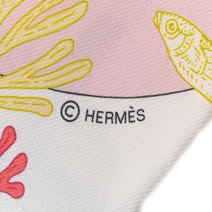 Hermes Silk Precious Paradise Twilly Rose Pale White Bleu 4 of 4