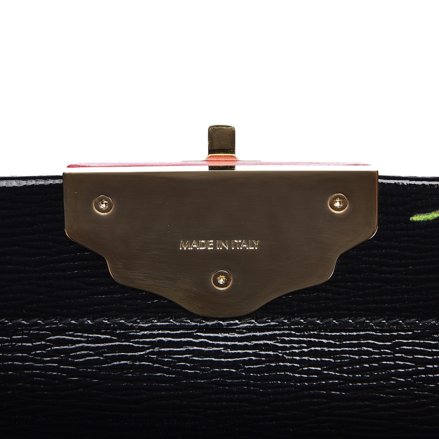 Grained Calfskin Printed Lucia Small Satchel Nero Black