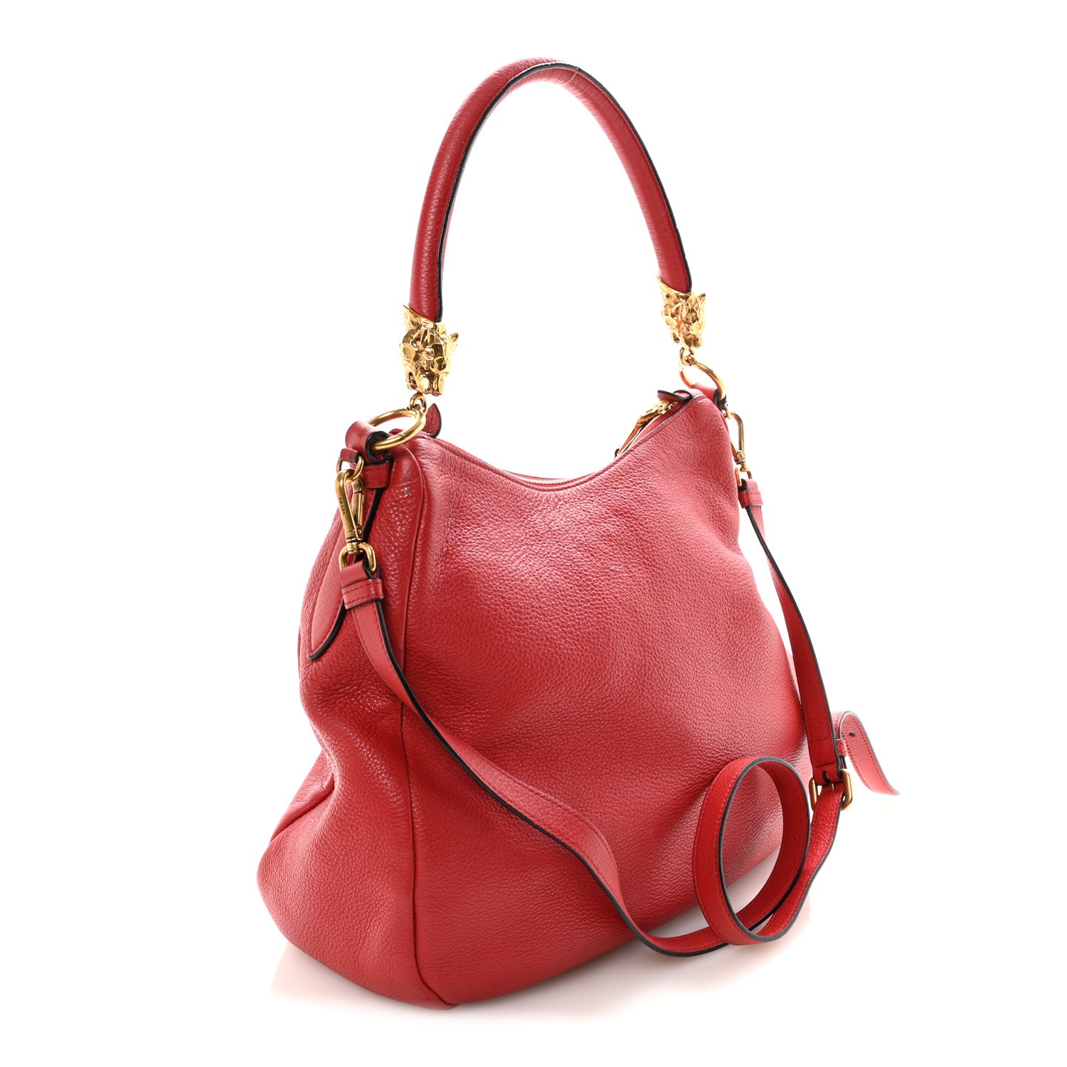 Prada Vitello Phenix Hobo Rosso 3 of 9
