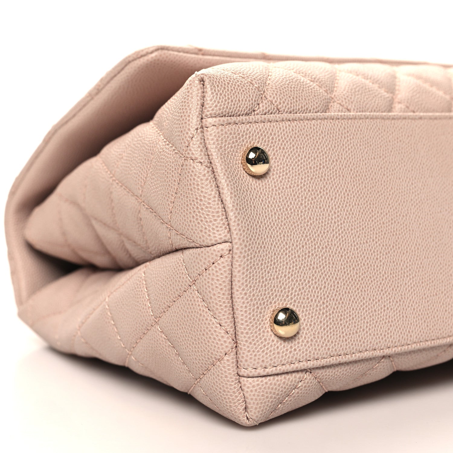 Chanel Caviar Quilted Small Coco Handle Flap Beige 9 of 10