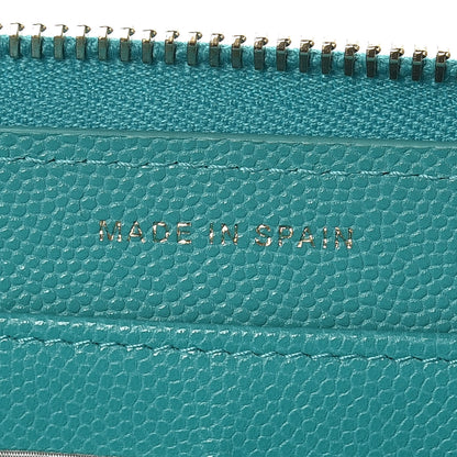 Chanel Caviar Quilted Large Gusset Zip Around Wallet Turquoise 9 of 11