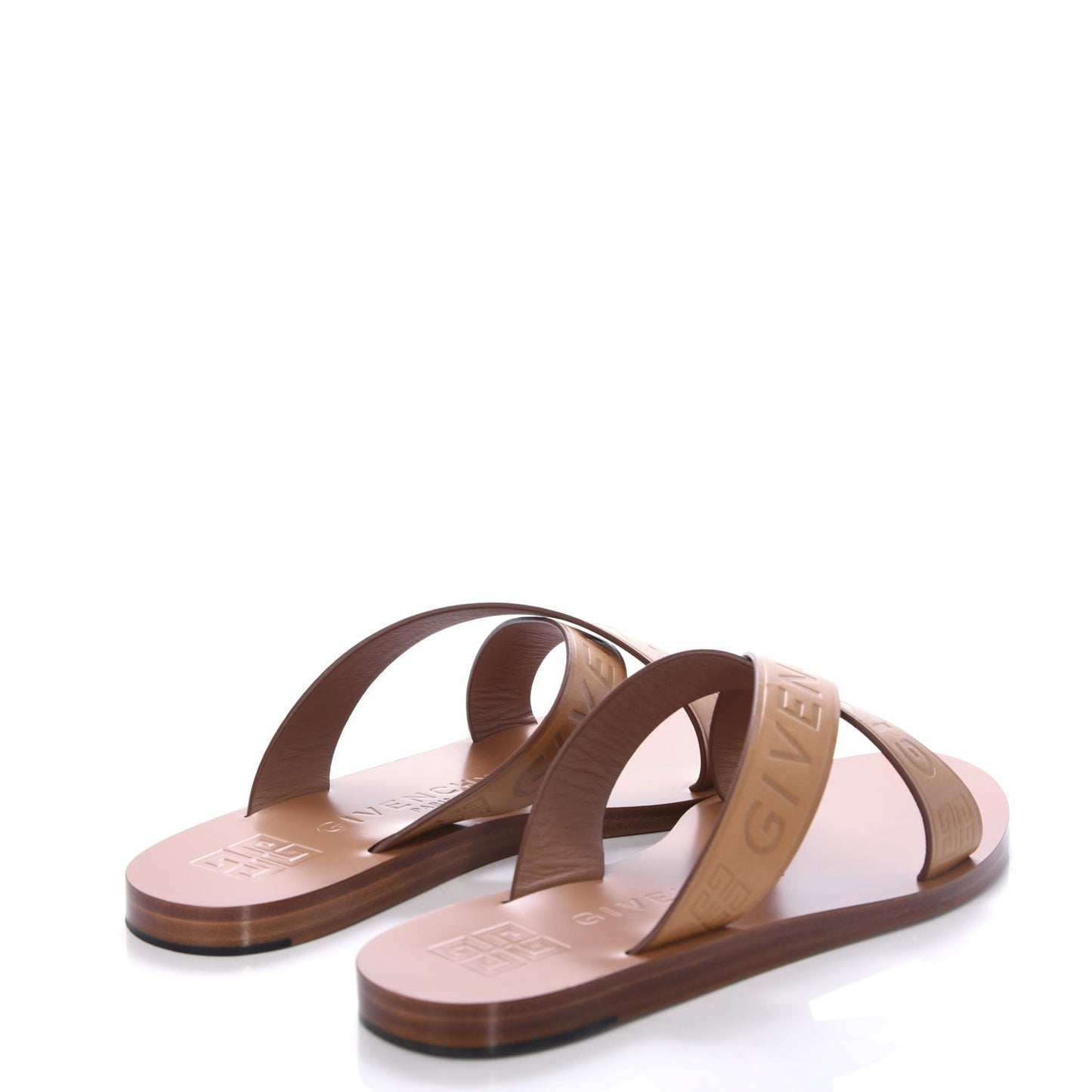 Calfskin Logo Strap Sandals 36 Brown