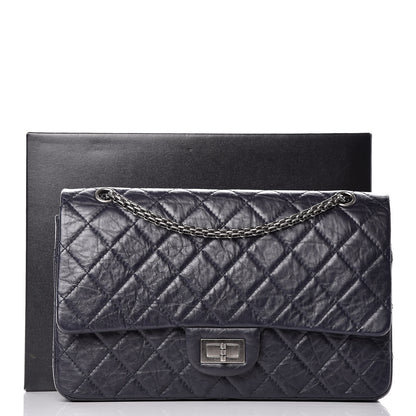 Chanel Aged Calfskin Quilted 2.55 Reissue 227 Flap Navy Blue 13 of 13