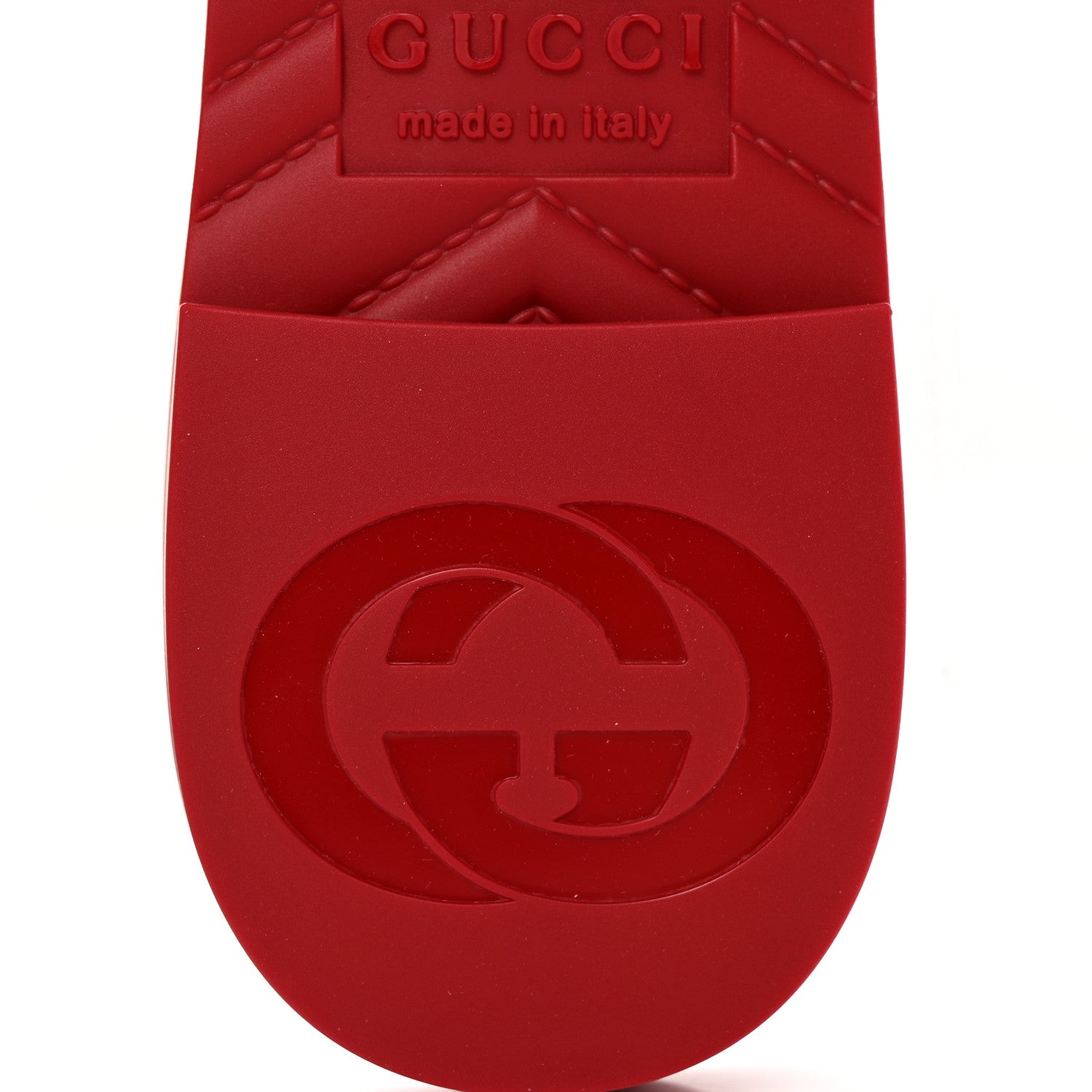 Gucci Rubber Womens Slide Sandals 36 Hibiscus Red 7 of 11