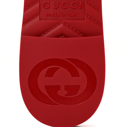 Gucci Rubber Womens Slide Sandals 36 Hibiscus Red 7 of 11
