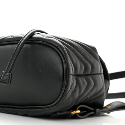 Gucci Calfskin Matelasse GG Marmont Flap Backpack Black 10 of 15