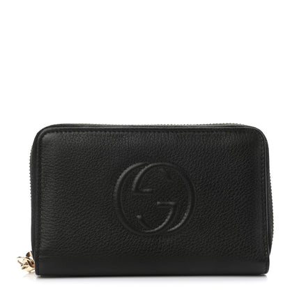 Gucci Pebbled Calfskin Medium Soho Zip Around Wallet Black 1 of 8